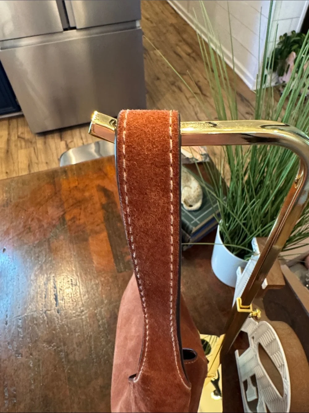 Coach Suede Shoulder Bag in Rust